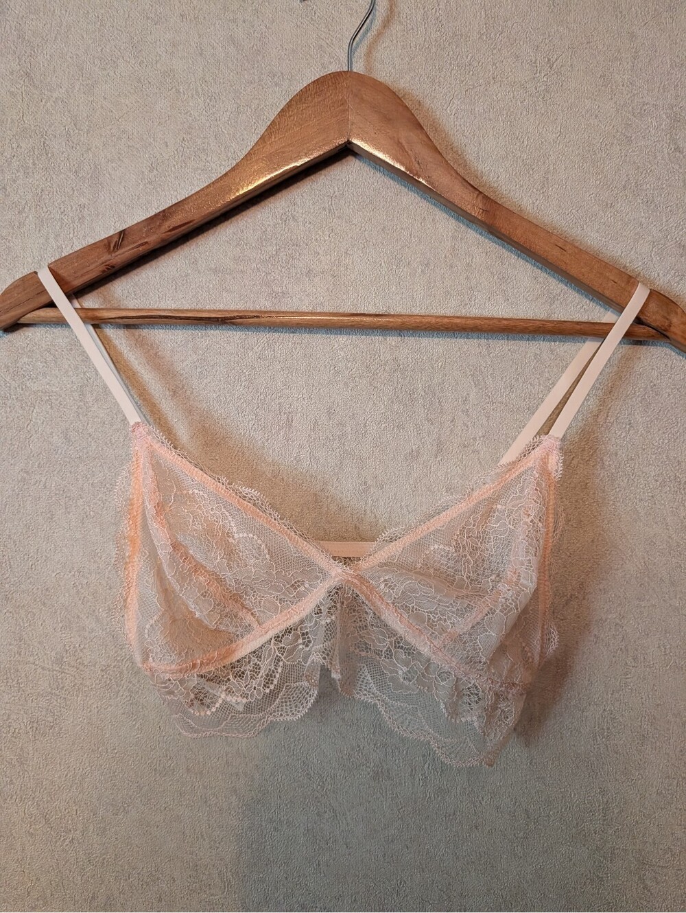 J CREW light pink lace bralette sz M